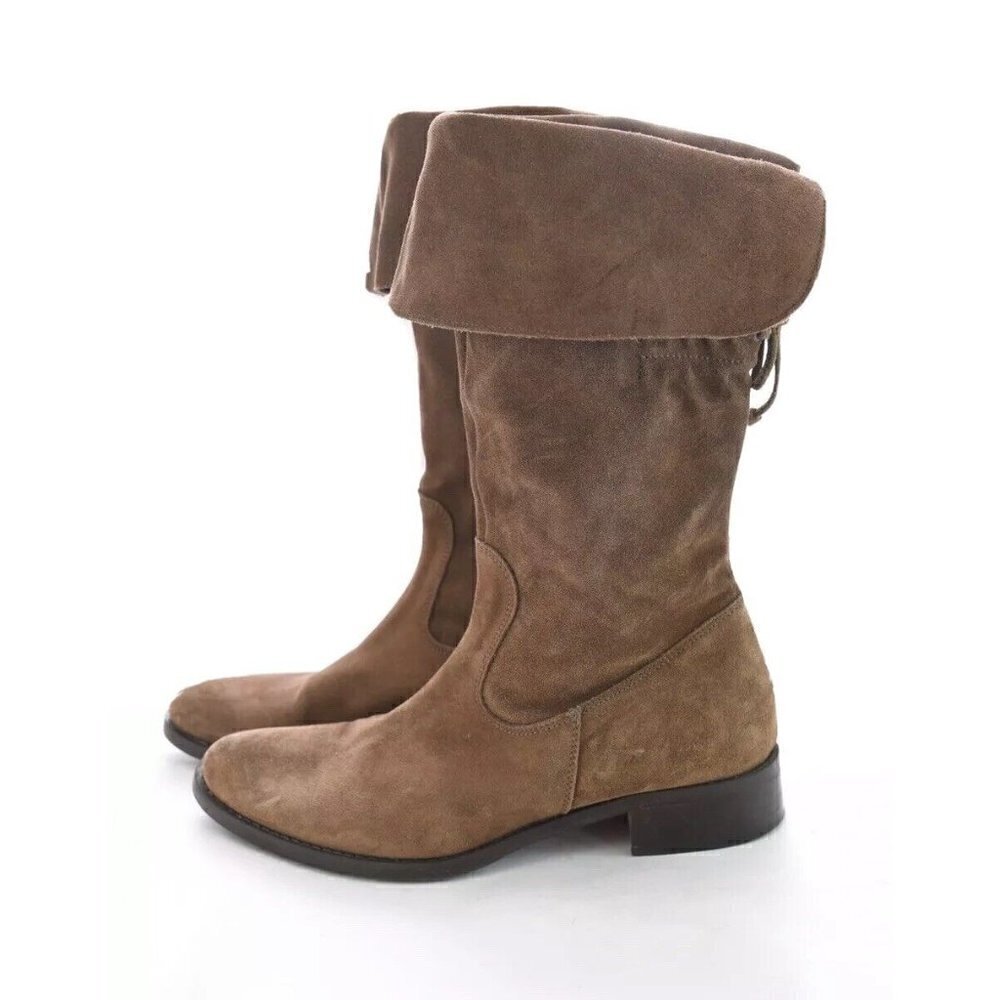 Lavorazione Artigiana Donna PIU 38 US Sz 7.5 Brown Riding Boots Leather Womens
